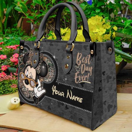 Best Day Ever Gift For Lover Gifts Personalized Mom Grandma Leopard Pattern Leather Handbag HG