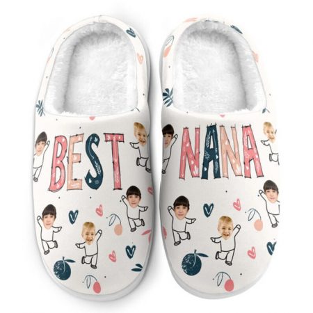 Custom Image and Tittle Best Grandma NANA Mom Personalized House Slippers HG Birthday's Day Mother's Day Gift For Grandma, Mom