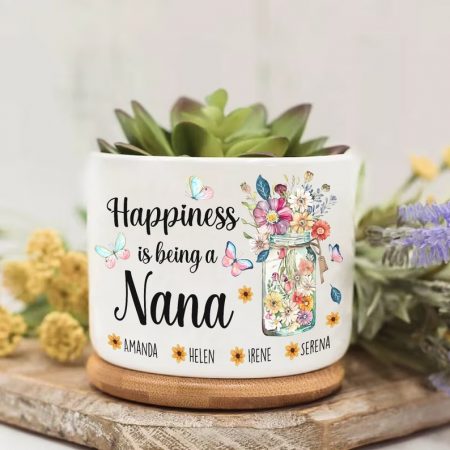 Mother's Day Pot, Plant Pot Grandma Gifts, Birthday Gift,Lover Flower Gift, Personalized Happiness is Being a Great Grandma Flower Plant Pot HG