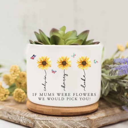 Personalized Birth Month Flowers Plant Pot, Personalized Mom Gift, Mom's Garden, Grandma's Garden, Gift for Mom, Grandma, Mother's Day Gifts HG