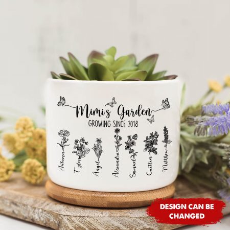 Grandma's Garden, Customized Mini Plant Pot, Birth Month Flower Family Personalized Plant Pot, Mothers Day Gift for Grandma, Mom, Mimi, Nana HG