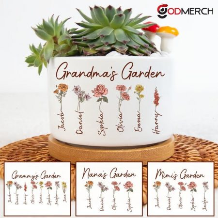 Grandma's Garden Plant Pot, Mimi's Garden Grandkids Flower Pot, Mimi Gardening Gifts, Grandma Gardening Gifts, Mini Garden Decor Plant Pot HG